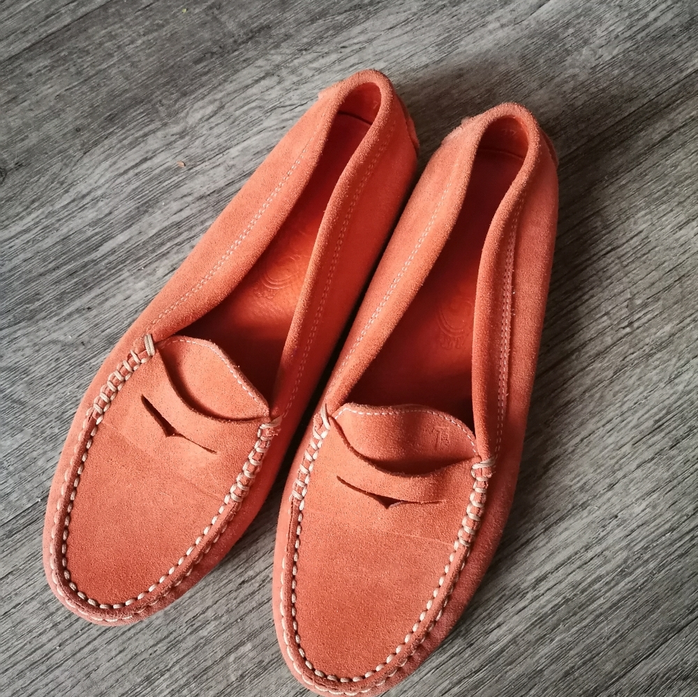 Tod's Orange Suede Loafer